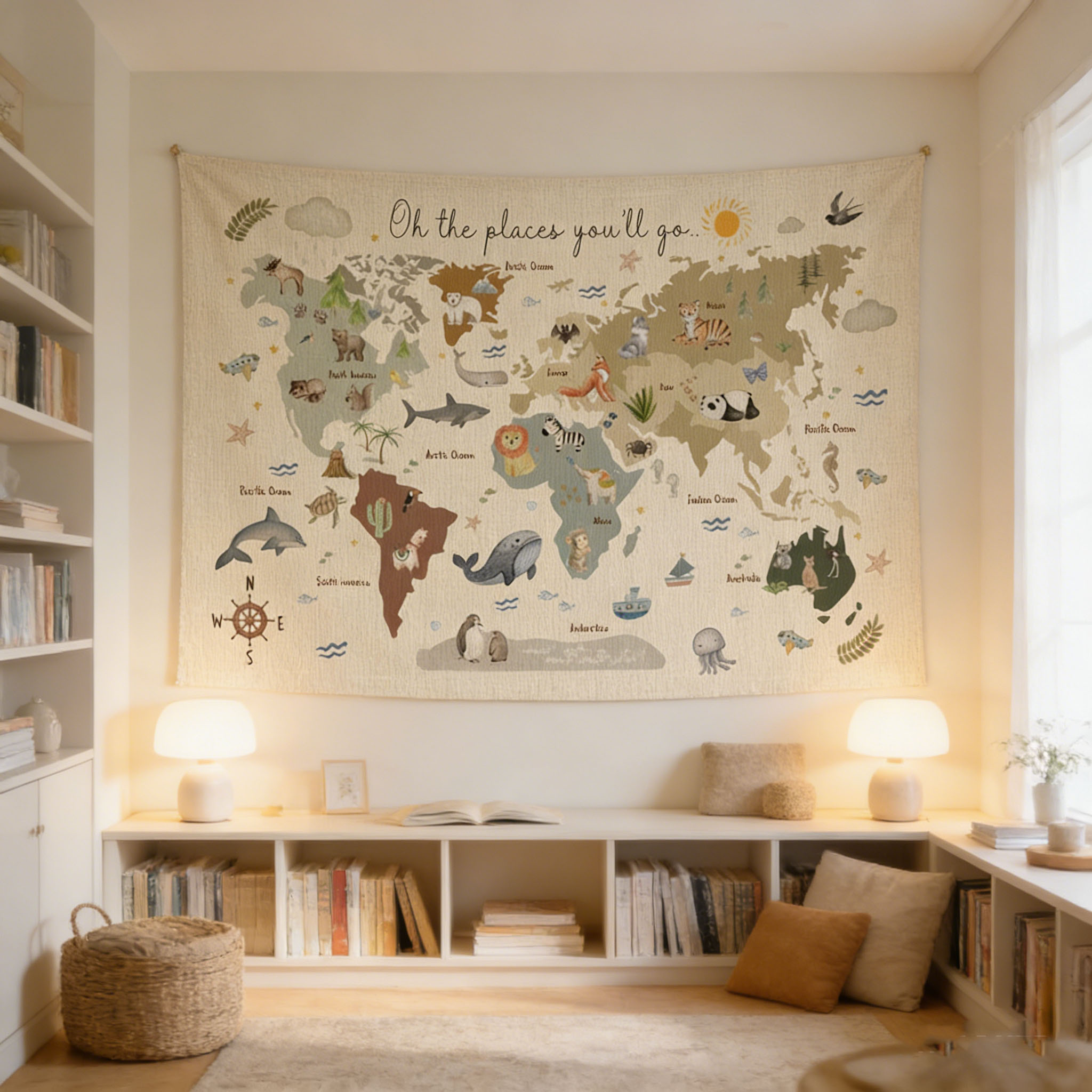 Kids Education Banner - Permadani Peta Dunia Hewan Lucu, Spanduk