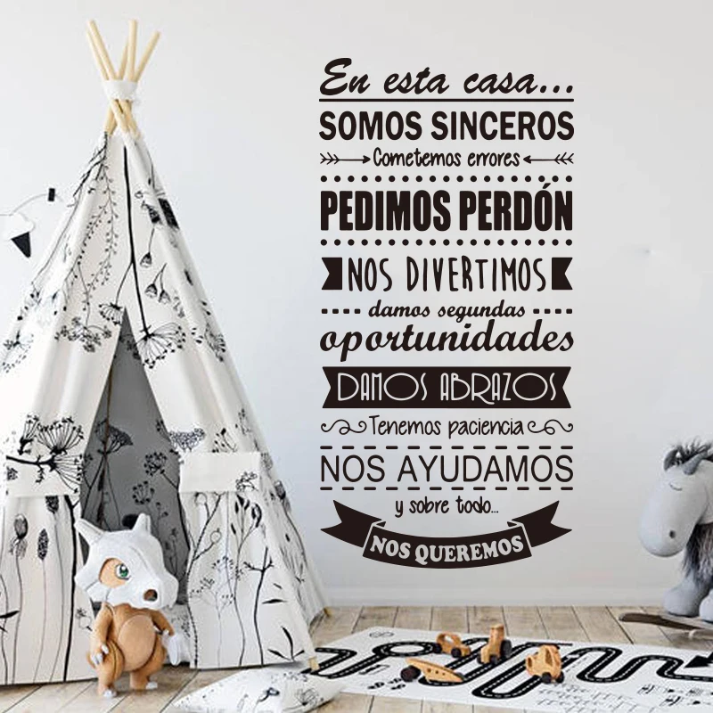 Kids Education Quotes - Besar Spanyol Ini Aturan Rumah Stiker