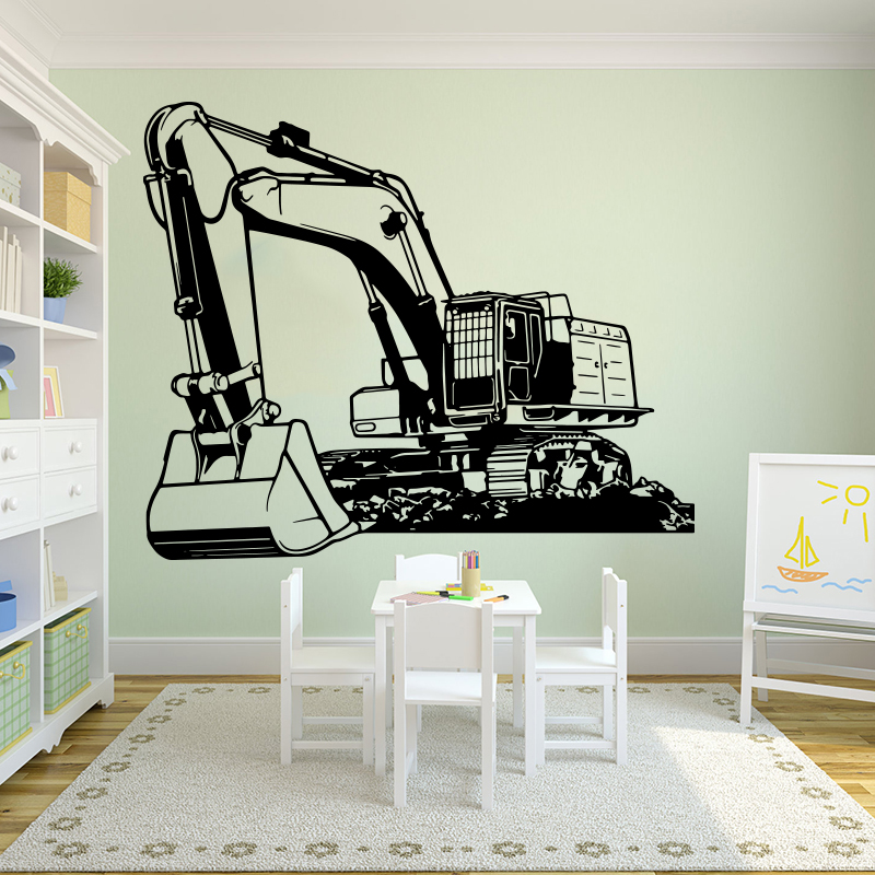 Kids Education Quotes - Peralatan Berat Besar Stiker Dinding Penggali