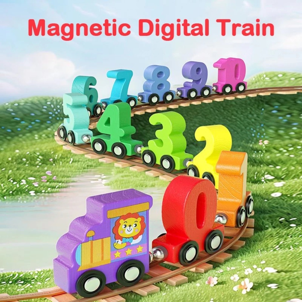 Kids Education Number - 1set 0-10 Mainan Kereta Digital Berwarna-warni
