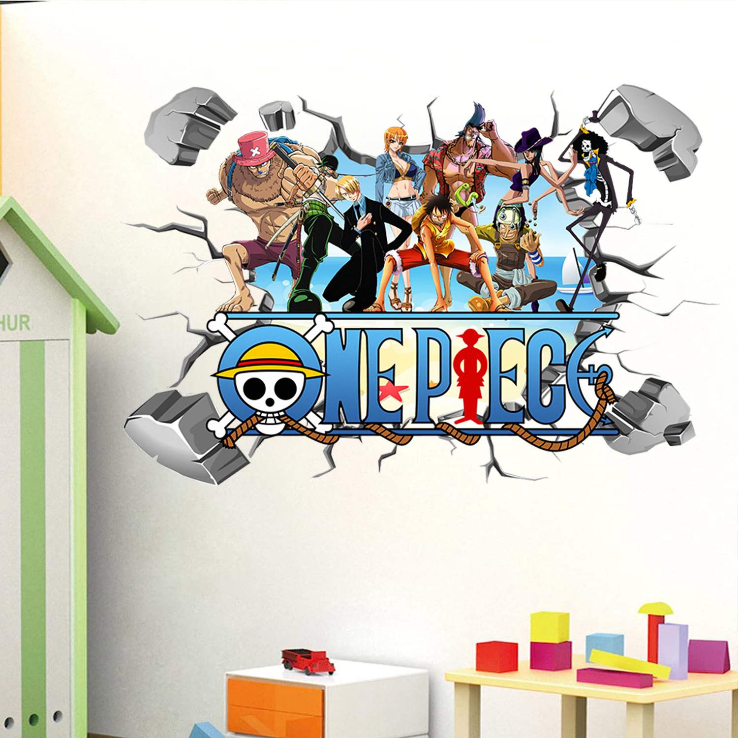 Kids Education Quotes - Stiker Dinding 3D Kartun One Piece