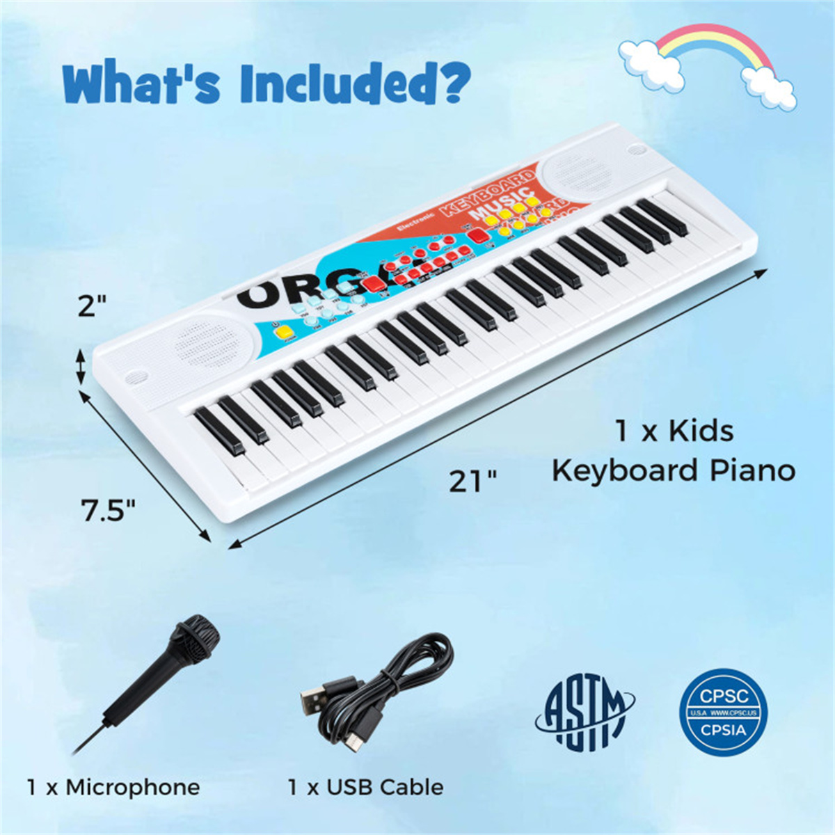 Kids Education Age - 49 Tombol Keyboard Elektronik Anak dengan