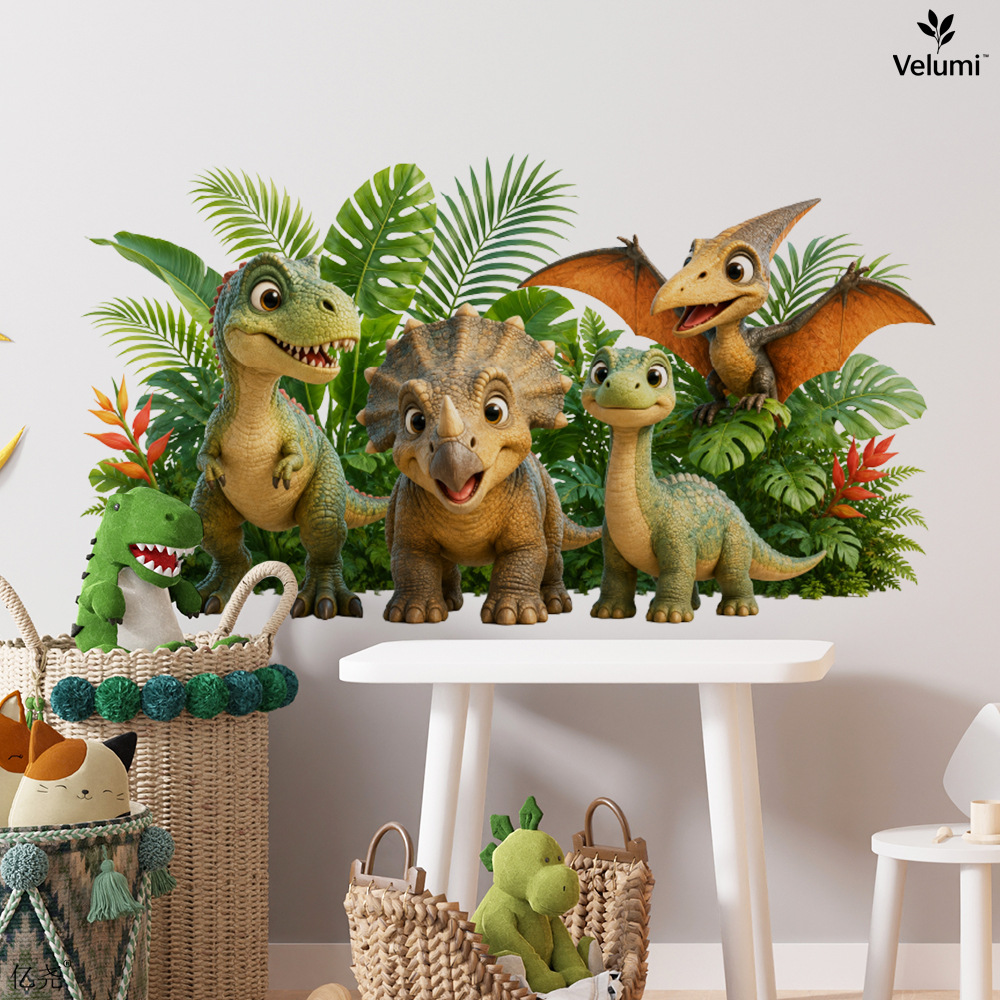Kids Education Quotes - Stiker Dinding Dinosaurus 3D Lucu Dekorasi