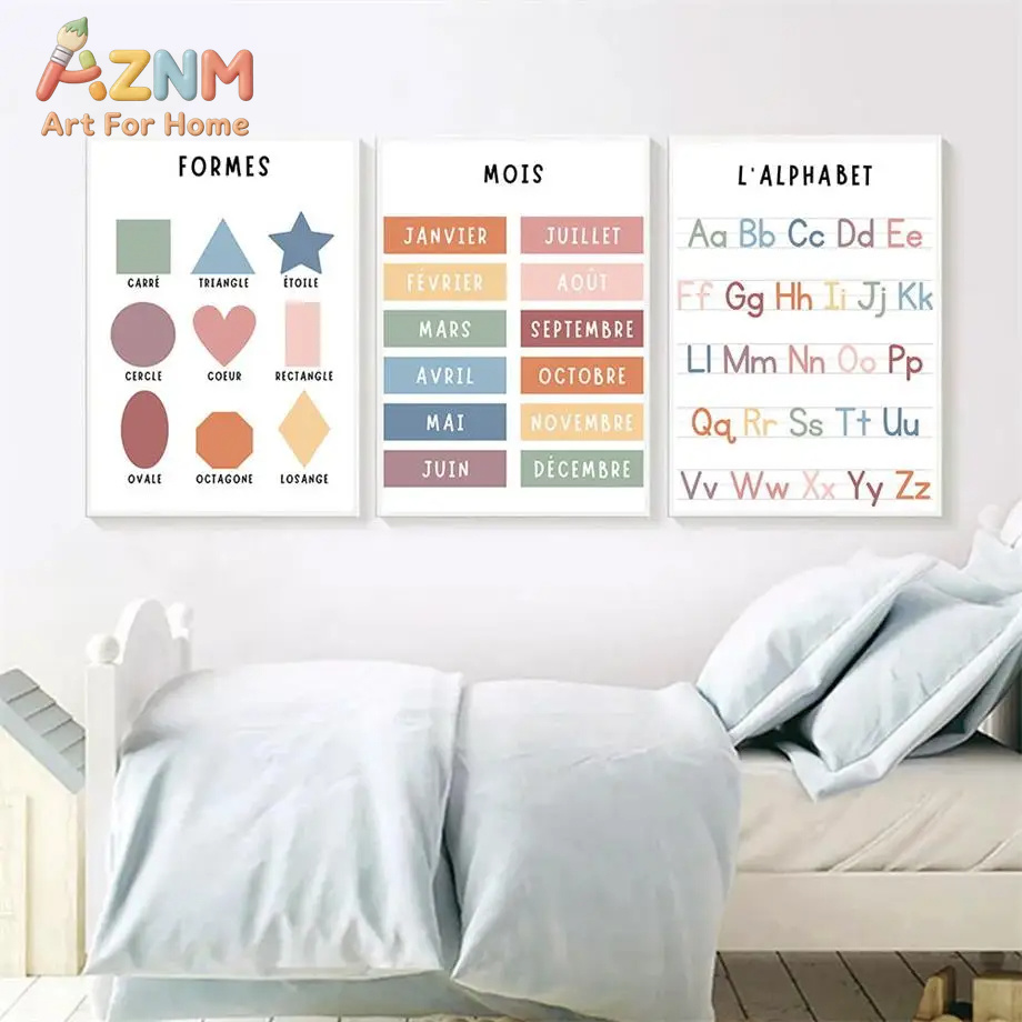 Lukisan Kanvas Bentuk Angka Al - Kids Education Picture ulasan dan harga