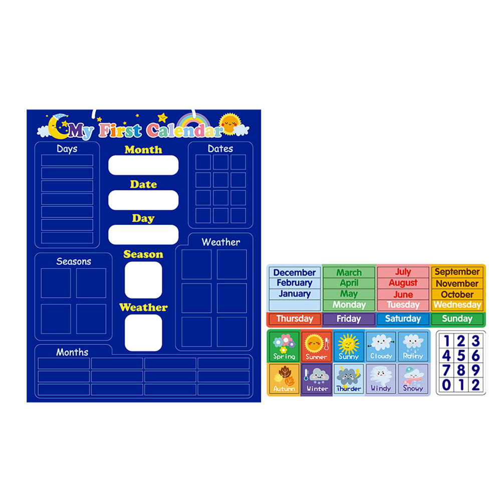 Kalender kayu anak magnetik ka - Kids Education Planner ulasan dan harga
