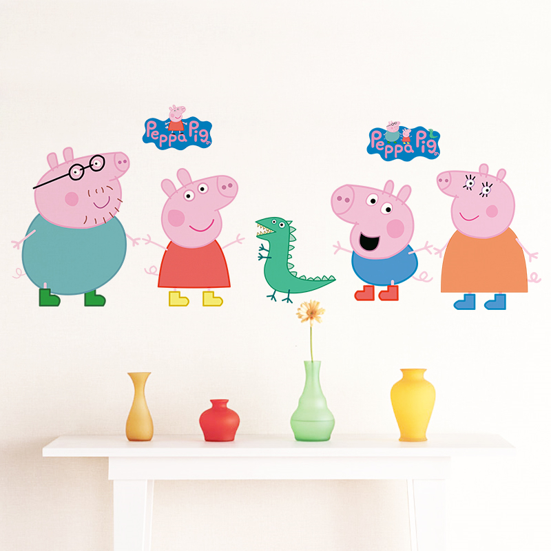 Stiker Dinding Kartun Peppa Pi - Kids Education Quotes ulasan dan harga
