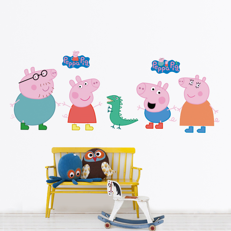 Stiker Dinding Kartun Peppa Pi - Kids Education Quotes ulasan dan harga