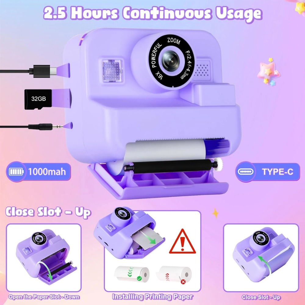 Kamera cetak instan termal edu - Kids Education Images ulasan dan harga