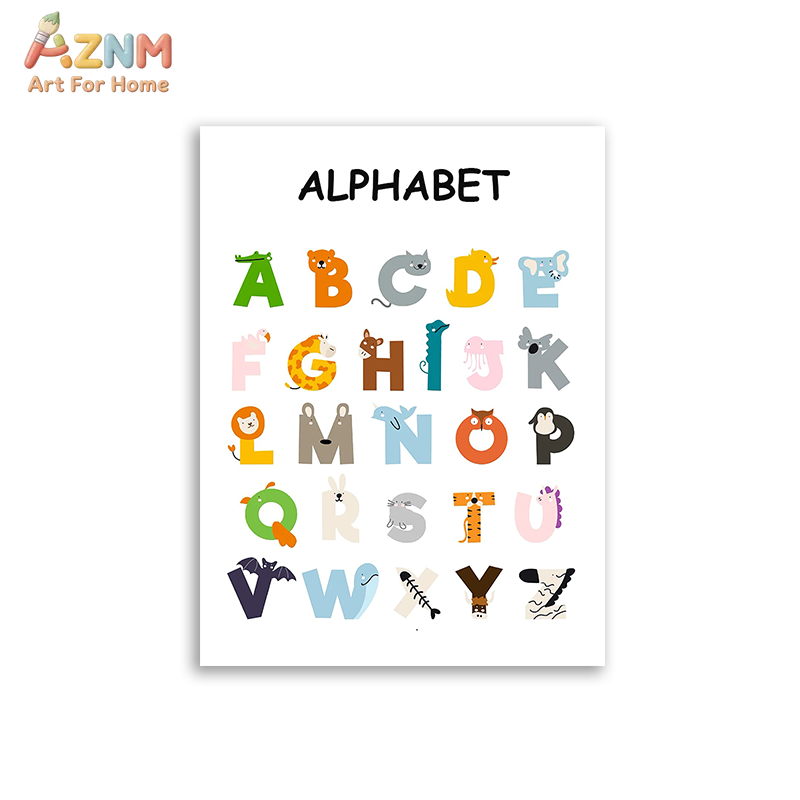 AZNM Seni Dinding Kanvas Tanpa - Kids Education Number ulasan dan harga